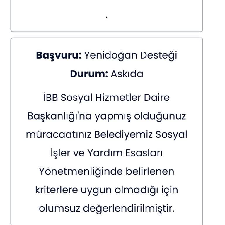 İstanbul Büyükşehir Belediyesi Yeni Doğan Paketinden Faydalanamıyorum!