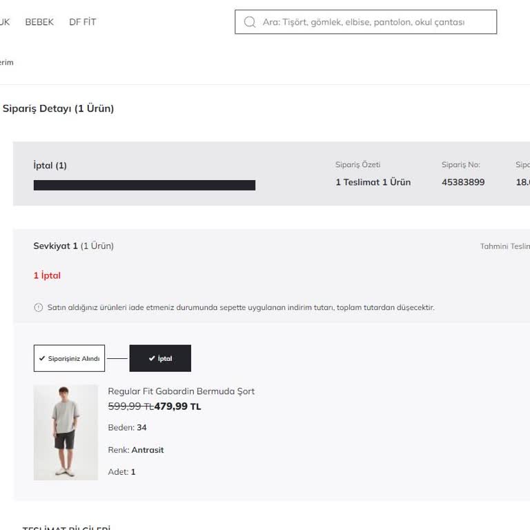 DeFacto Fiyat Farkı Ve Ücret İadesi Gecikme