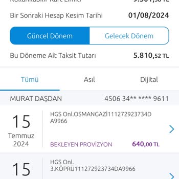 HGS Geçiş Sistemini Kullanmadığım Halde Çekilme İşlemi