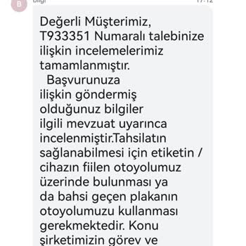 HGS Geçiş Sistemini Kullanmadığım Halde Çekilme İşlemi