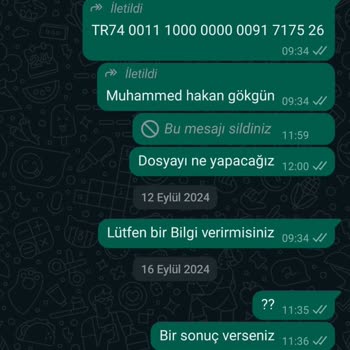 Türkiye Sigorta Paramızın Yatırılmaması. WhatsApp Yardım Cevap Vermeme