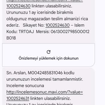 Mavi İnceleme Gönderdiğim Ürünlerin Değişim Talebi.