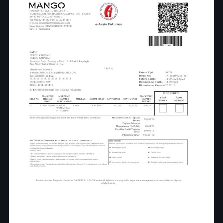 Mango Ürünü Teslim Etmedi