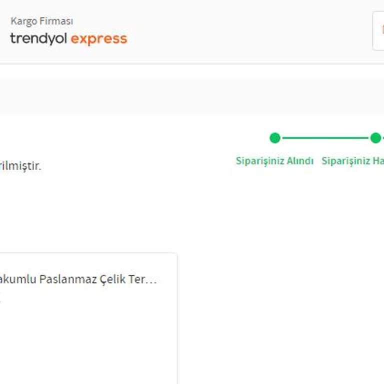 Trendyol Kaybolan Termos Kargom