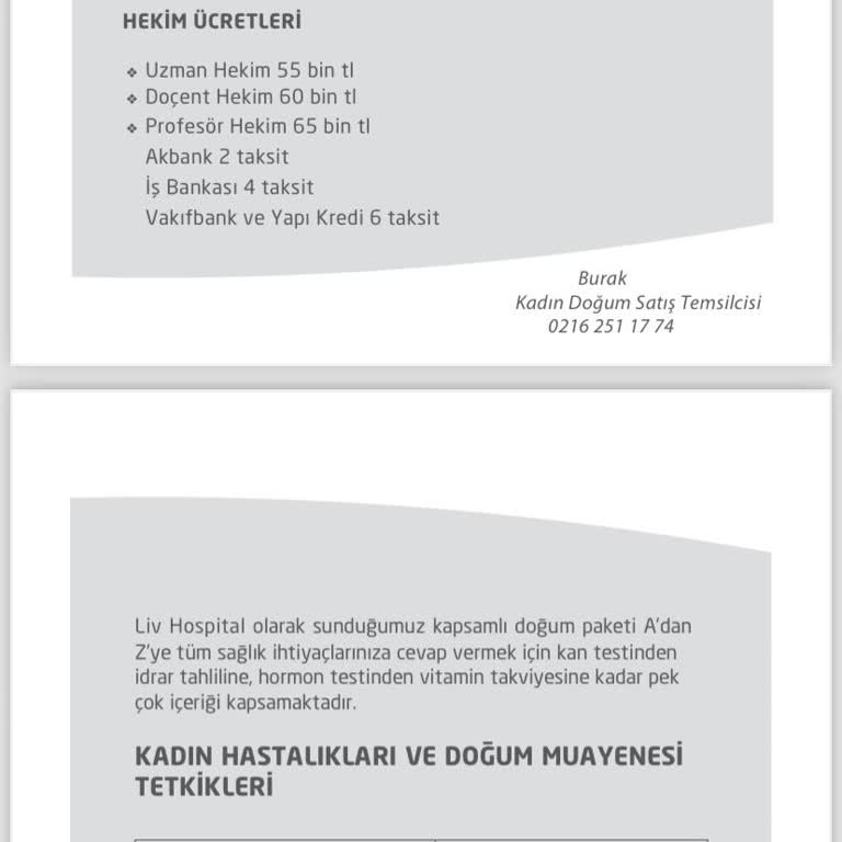 Liv Hospital Doğum Paketi HKK.