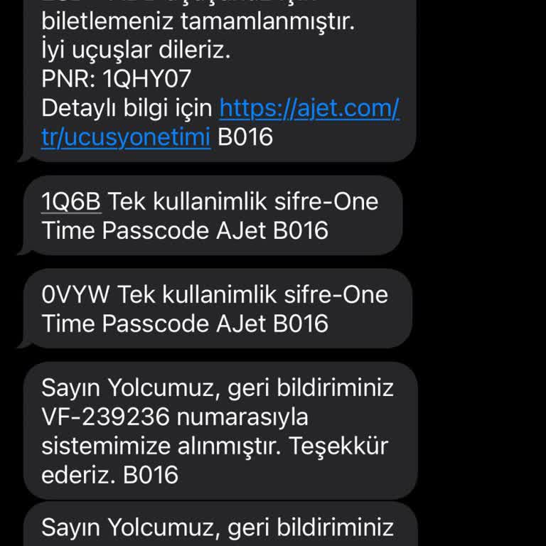 AJet Uçuş Öncesi Check-in Sorunu Ve Bilet Kaybı