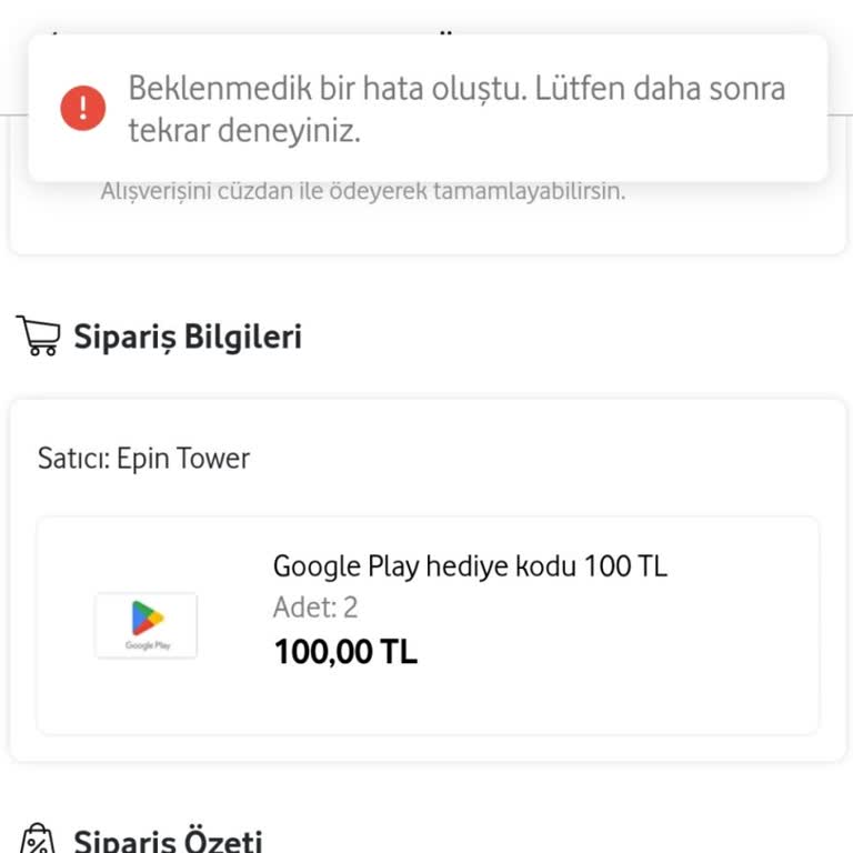 Vodafone Her Şey Yanımda Vodafone Yanımda Beklenmedik Hata Oluştu Sorunu