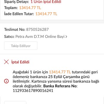 Trendyol Sipariş İptali Mağduriyeti