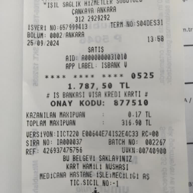 Türkiye Sigorta Tarafından Olumsuz Verilen Provizyon