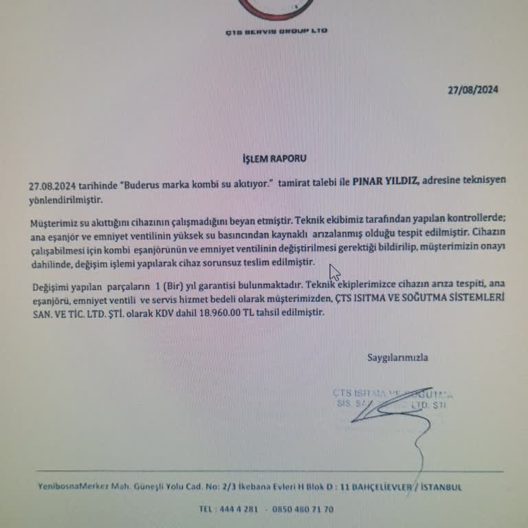 Buderus Marka CTS Isıtmanın Vermiş Olduğu Mağduriyet