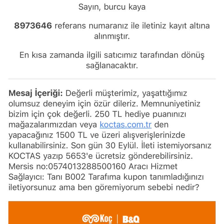 Koçtaş'tan Aldığım Kusurlu Ürün Ve Kullanılamayan İndirim Kuponu