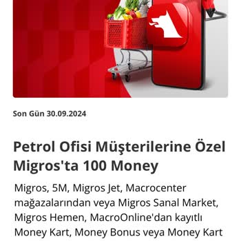 Migros Ta 1000 TL Lik Yapmış Olduğum Alışveriş Te 100 Money Yüklenmedi