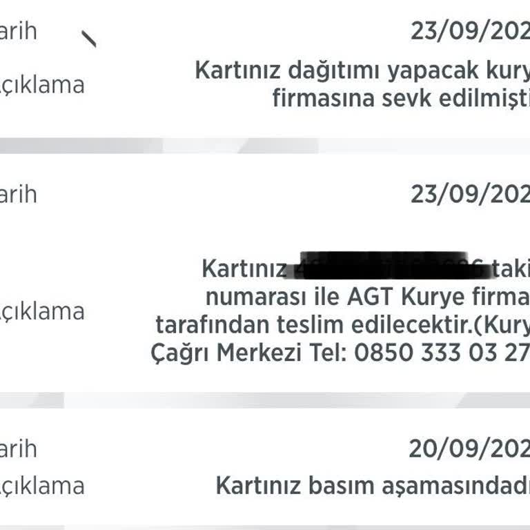 AGT Kurye (aynigunteslim.com) Kartımın Hızlı Gelmesini Talep Ediyorum