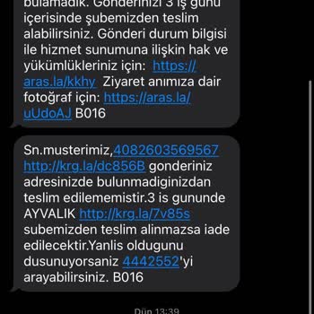 Aras Kargo Kargomu Yanlış Yere Ulaştırdı