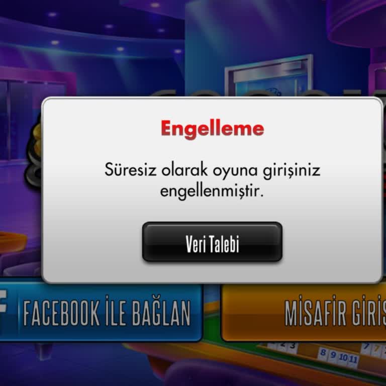 Zynga Çanak Okey Plus Oyunuma Engel Koymuş