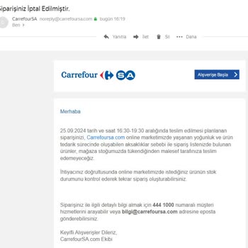 Carrefour SA'da Stok Sorunu Ve Eksik Ürün Teslimatı