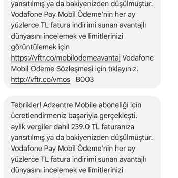Vodafone Faturalı Hattımda Bilgim Dışında Yapılan Abonelikler