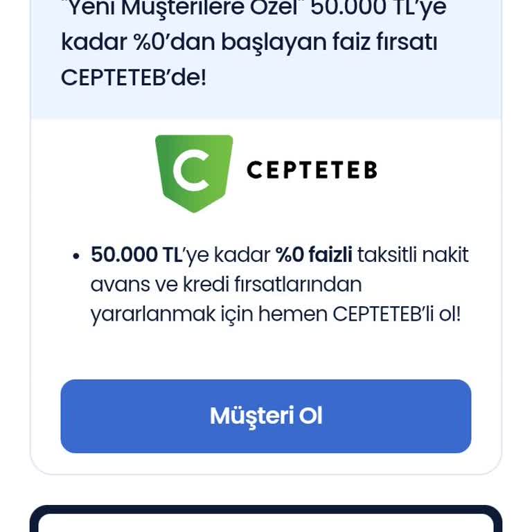 TEB Bankası 50000 TL Tl Faizsiz Yalanı
