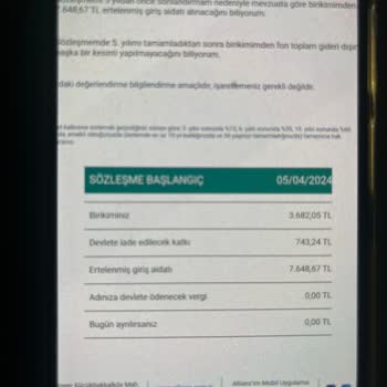 Allianz Hayat ve Emeklilik Allianz BES İptalinde Biriken Parayı Ödememesi.