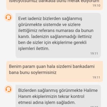 Trendyol Yemek Trendyol Paramı İade Etmedi