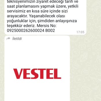 Vestel Yetkili Servisi Şikayeti