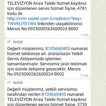 Vestel Yetkili Servisi Şikayeti
