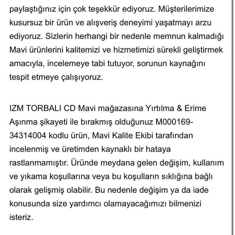 Mavi İzmir Torbalı Değişim Kabul Edilmeyen Pantolon