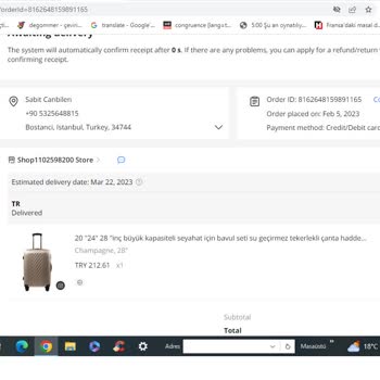 Aliexpress no reembolsa maleta no entregada