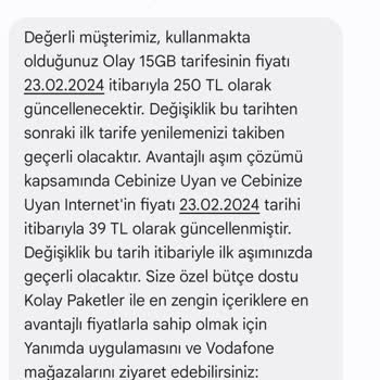 Vodafone Paket Zamları ve Kötü Hizmet