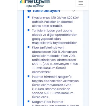 Netgsm Evde İnternet Yanıltıcı Ve Yanlış Bilgi