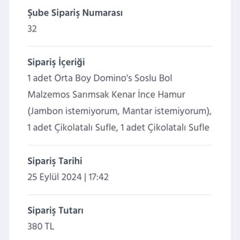 Elazığ Domino's Şubesi İsteklerimi Dikkate Almıyor
