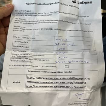 Vuelo de Sunexpress a Antalya Retrasado y Sin Asistencia