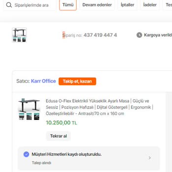 Hepsiburada Teslim Edilmeyen Siparişin İptalini Yapmıyor