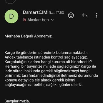 D-Smart Modem İade Ettim