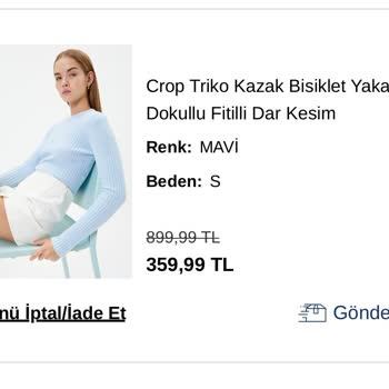 Koton Alarmlı Gönderilen Ürün