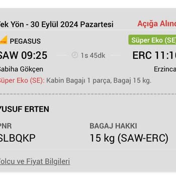 Obilet-Pegasus Eksik Para İadesi