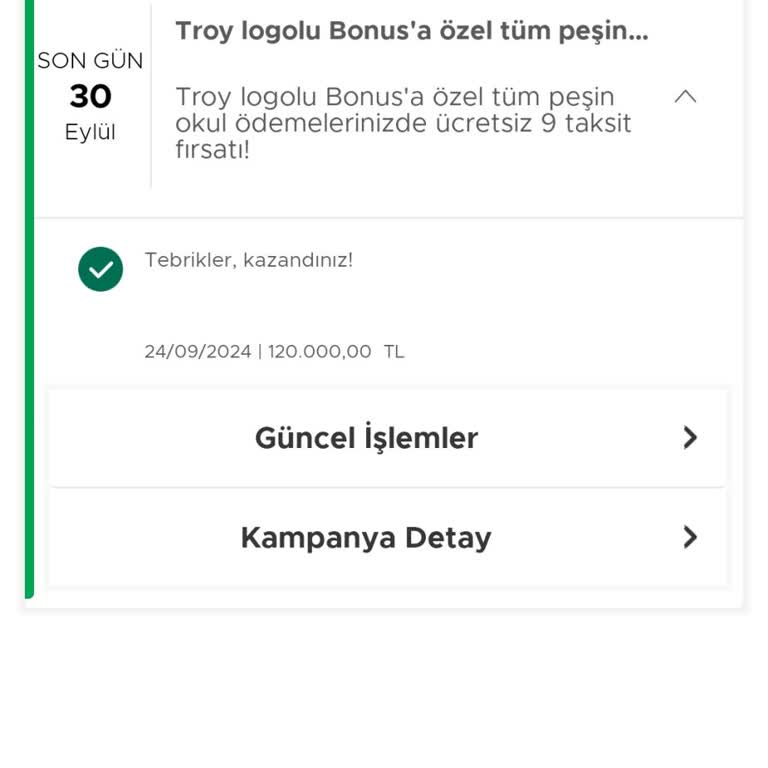 Garanti Bankası Okul Ödemesi Troy Karta Peşin Fiyatına 9 Taksit Sorunu