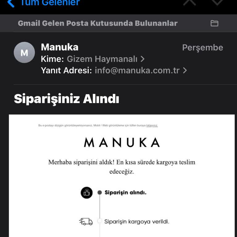 Manuka Online Olarak Sipariş Verip Parasını Ödediğim Ürünü Göndermiyor