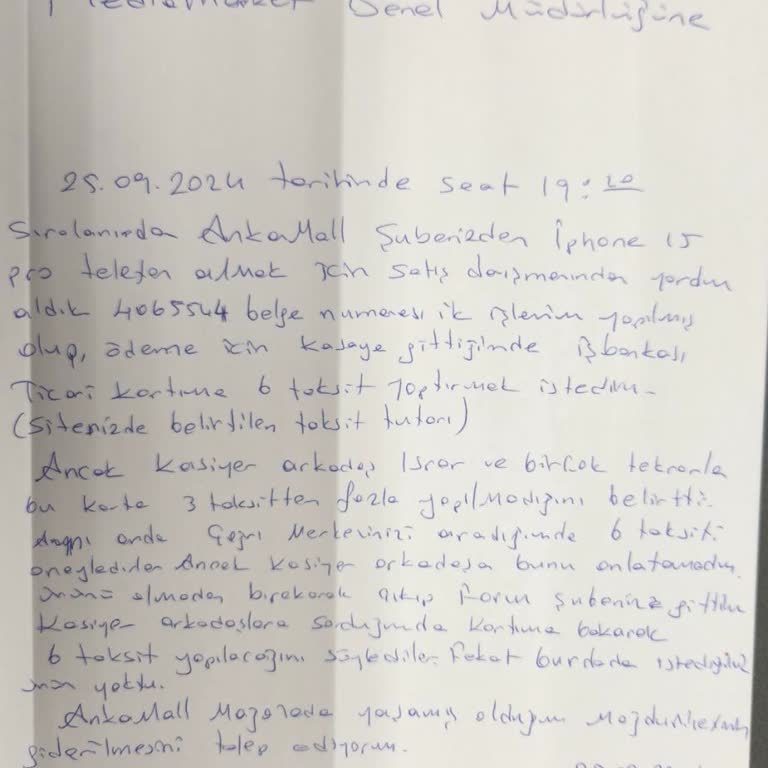 Media Markt Taksit Uygulamasını Kasadaki Personelin Uygulamaması