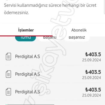 Vodafone Haksız Para Çekilmesi!