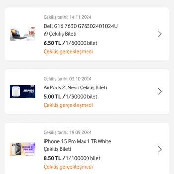 Vodafone Çekilişlerinde Yaşanan Sorunlar!