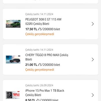 Vodafone  Çekilişlerinde Yaşanan Sorunlar!