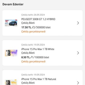 Vodafone  Çekilişlerinde Yaşanan Sorunlar!