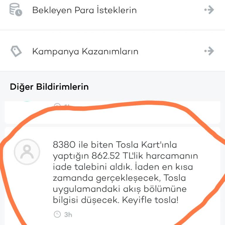 Tosla İade Edilen Parayı Bekletiyor.