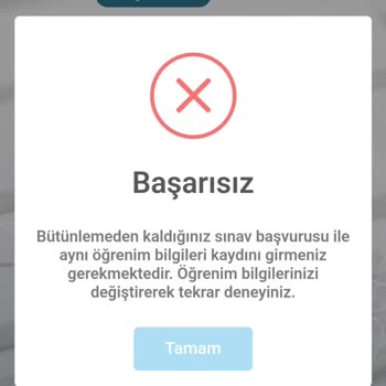 Anadolu Üniversitesi Temel Eğitim Bütünleme Sınavı Kayıt Hatası