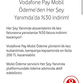 Vodafone Her Şey Yanımda %30 İndirim Sorunu