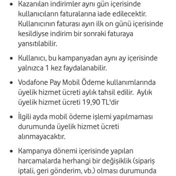 Vodafone Her Şey Yanımda %30 İndirim Sorunu