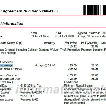 Avis Tivat: Pago extra por información falsa en alquiler de coche