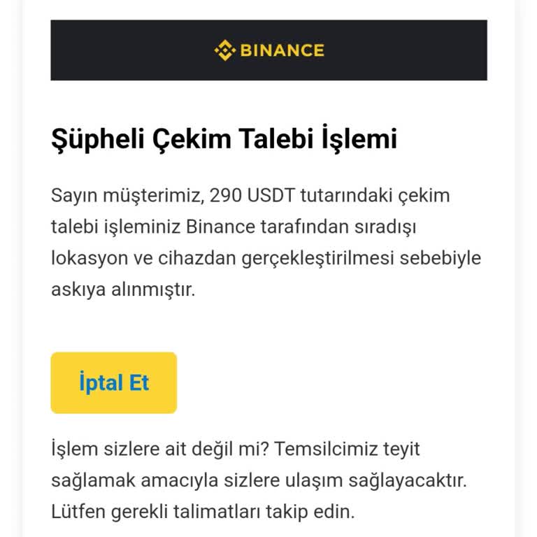 Binance Gelen Mail Üyelik Olmamasına Rağmen