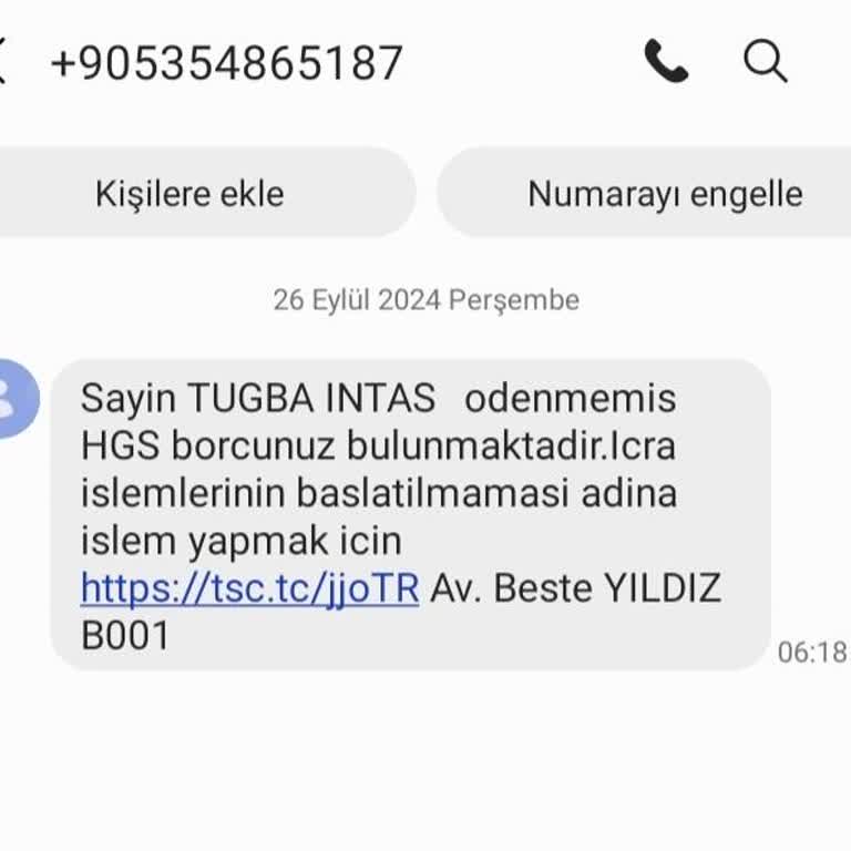 HGS Borcu Uyarı Mesajı Şikayeti
